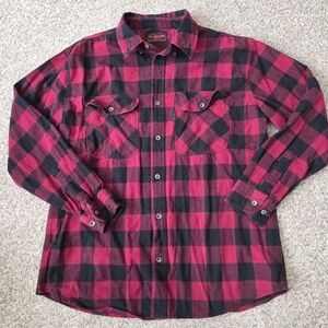 Five Brother Flannel Shirt Mens XL Heavyweight Red Black Plaid Long Sleeve